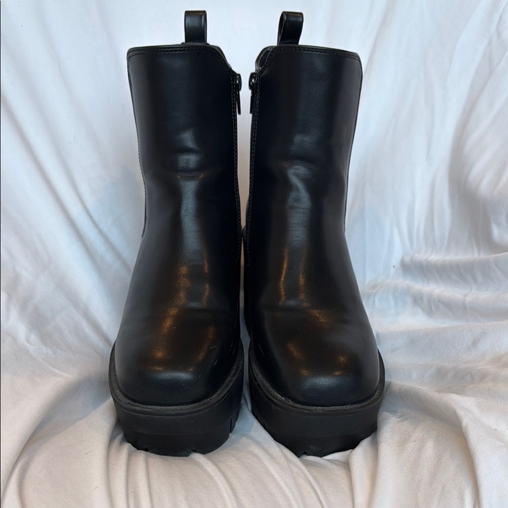 Madden Girl Black Ankle Booties with Platform Sole